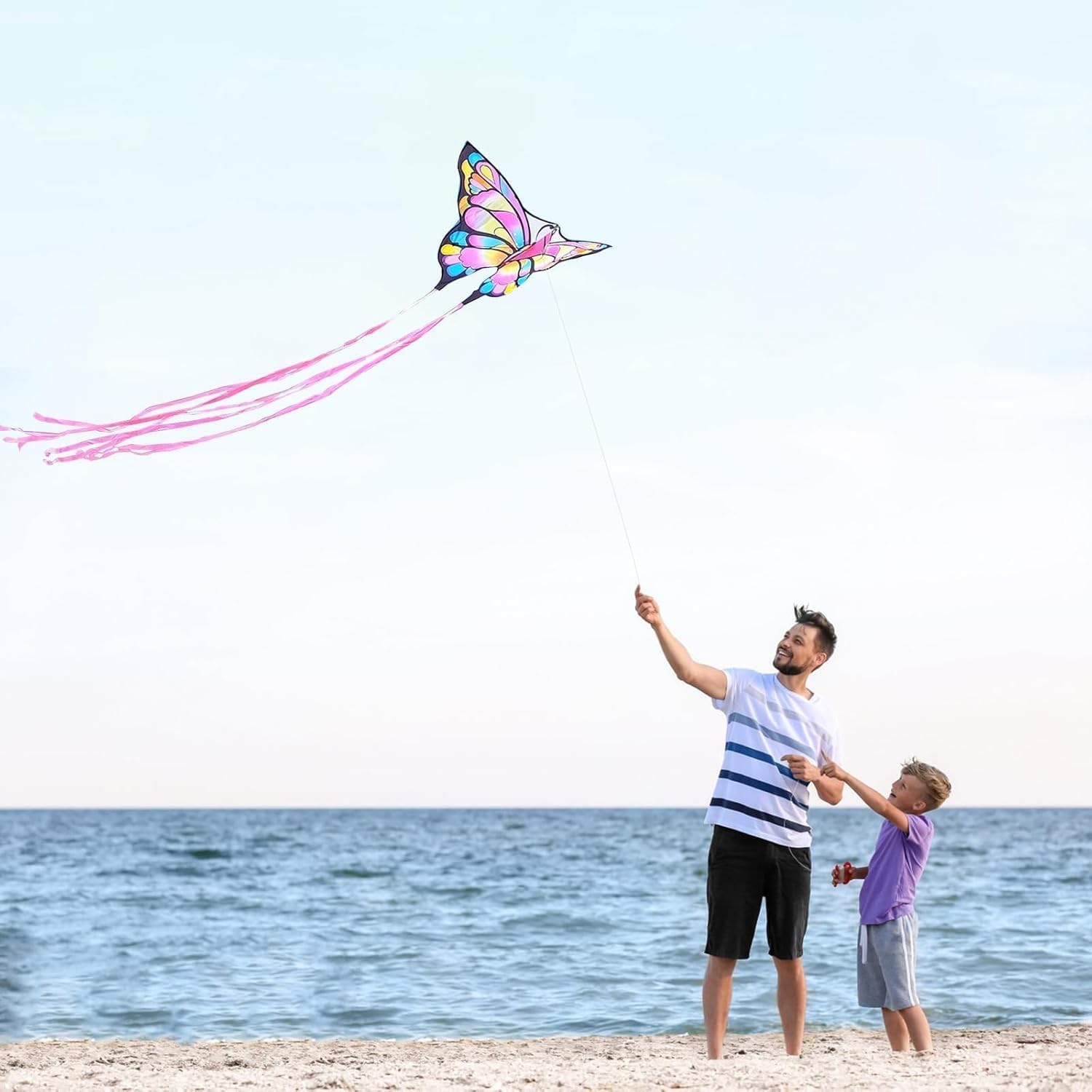 Simxkai 2 Butterfly Kite for Kids and Adults, Easy to Fly for Beginners