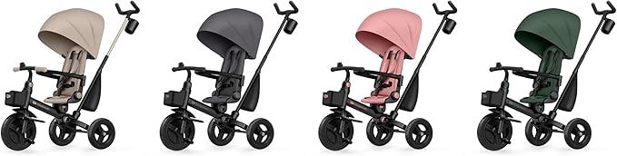 Kinderkraft Aveo Tricycle Bébé Évolutif, Draisienne Évolutif, Trike Bebe, Velo Poussette Bebe Évolutif, Velo Enfant 5 Ans, De 9 Mois, Pliable, Facile À Plier, Accessoires Pratiques, Rosa