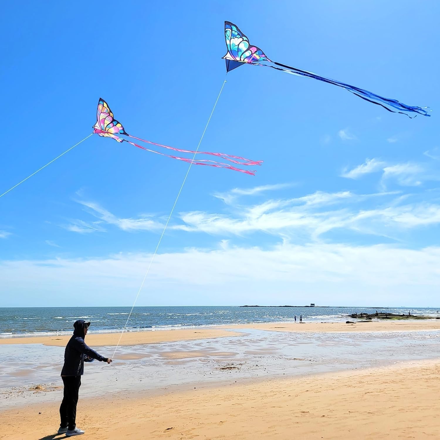 Simxkai 2 Butterfly Kite for Kids and Adults, Easy to Fly for Beginners