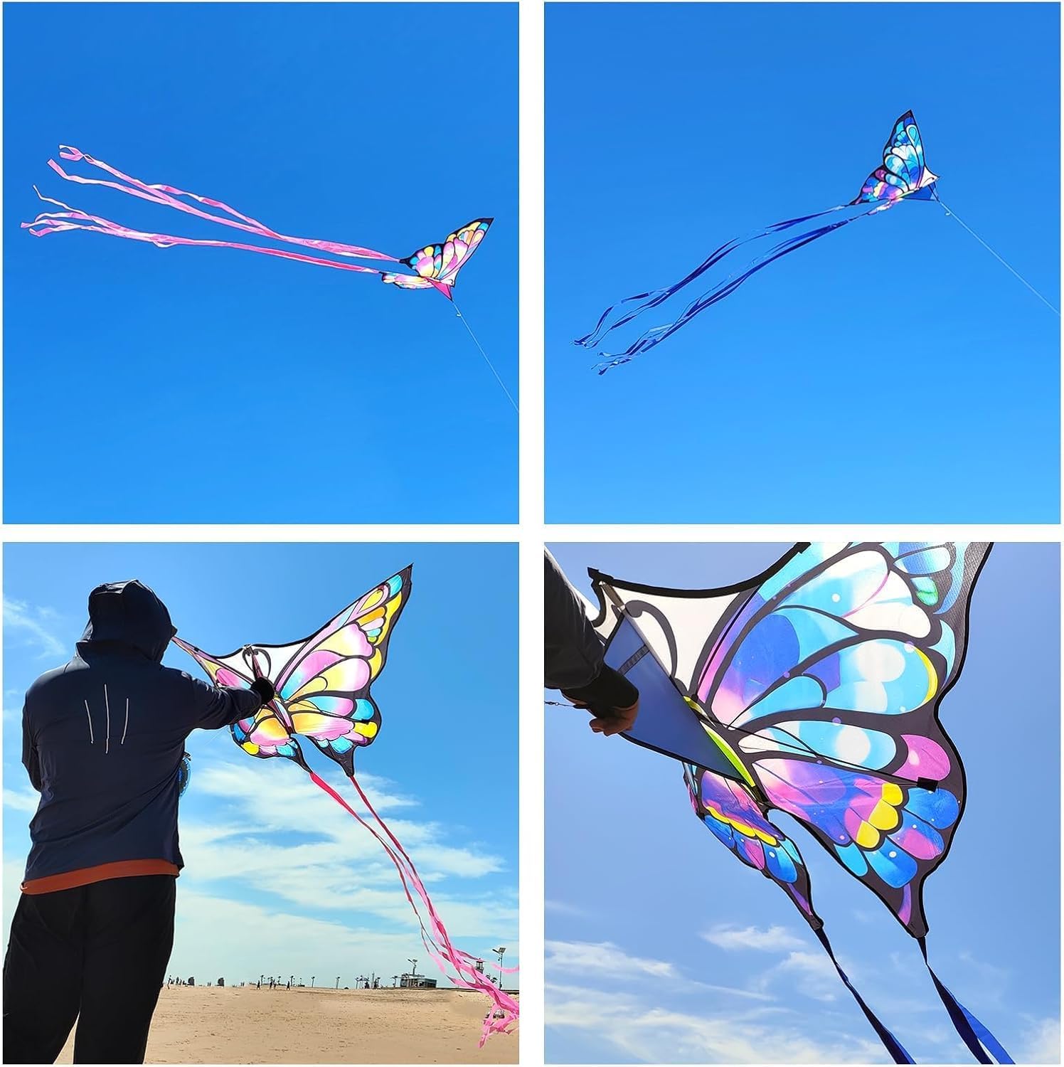 Simxkai 2 Butterfly Kite for Kids and Adults, Easy to Fly for Beginners